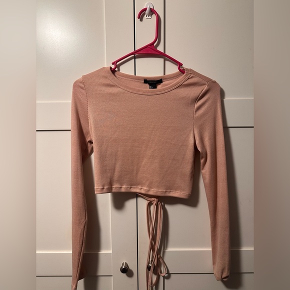 Forever 21 Tops - Shimmer Long Sleeve Crop Top
